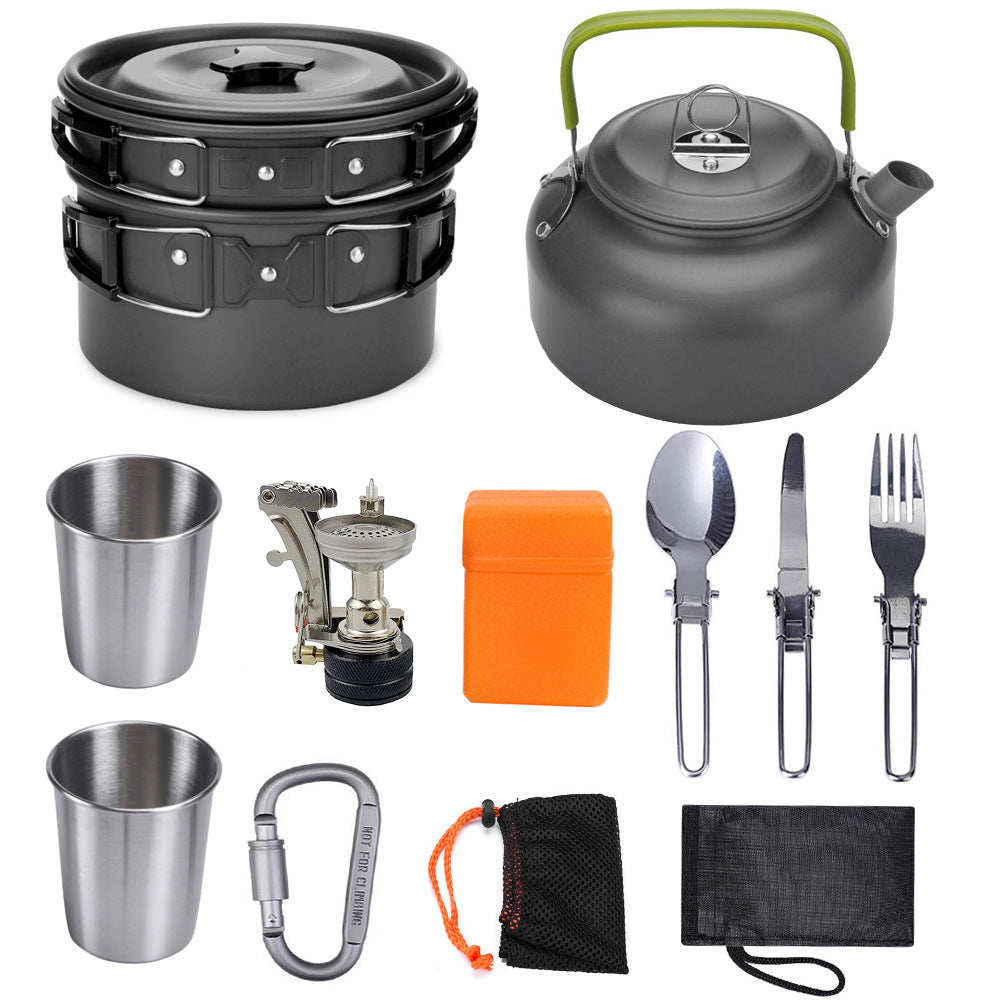 Multifunctional Camping Cookware Set Aluminum | Outdoor Cookware Set for Camping, Hiking & BBQ