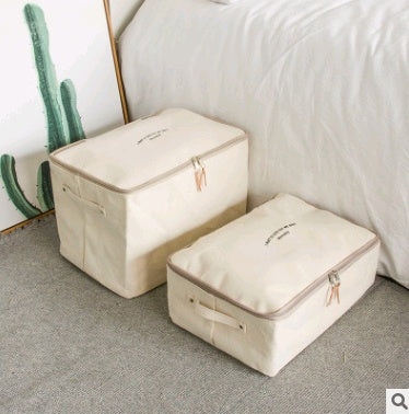 Canvas Storage Box Lid Zipper Clothes Organizer
