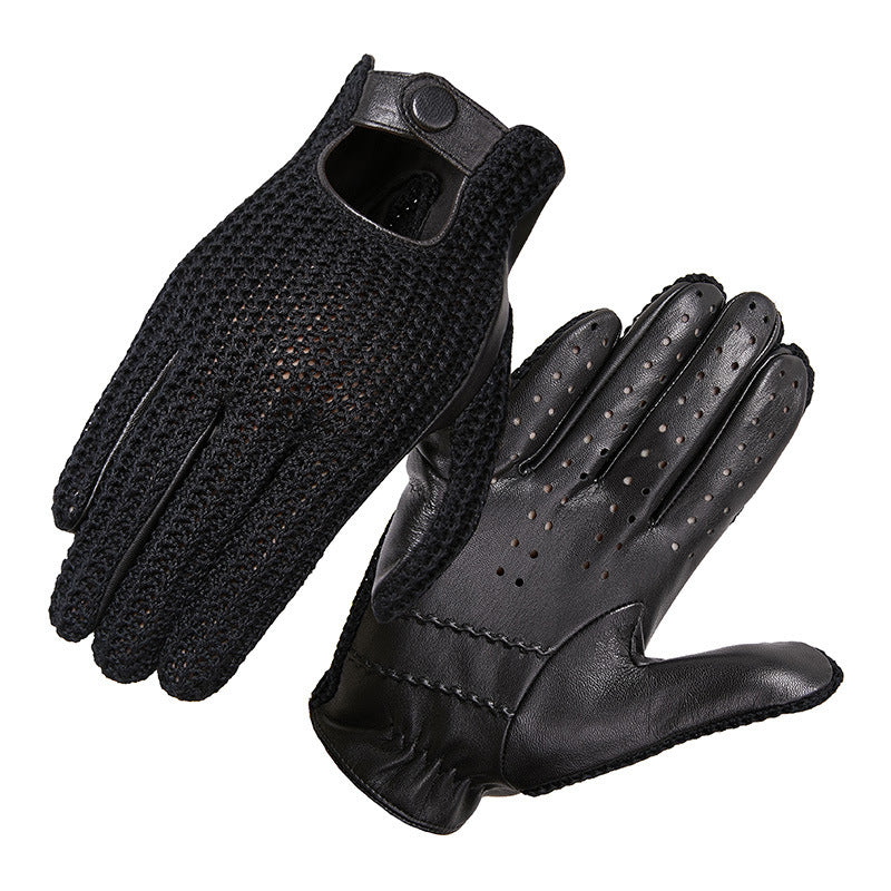 Motorcycle Gloves Goat Leather Thin Non-slip Precise Men's