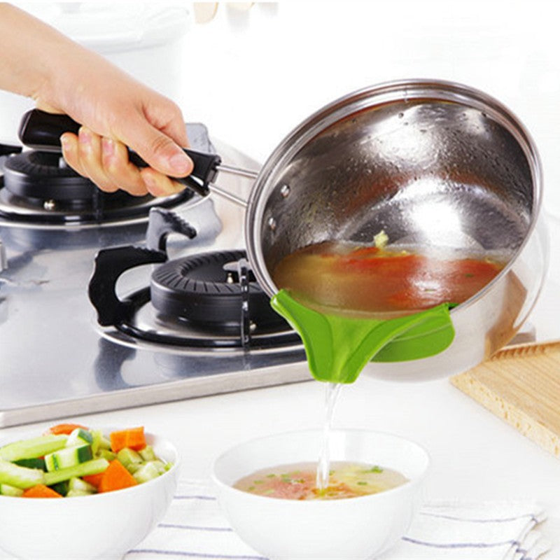 Silicone Kitchen Funnel - Heat Resistant Soup - Liquid Funnel