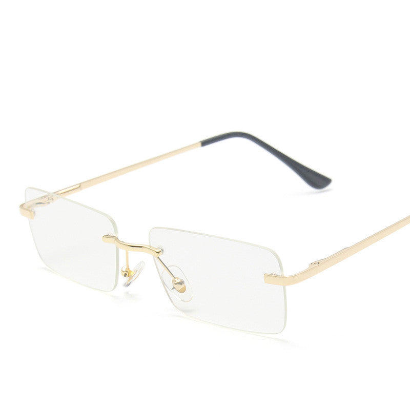 Damen Randlose Sonnenbrille Eckig – Elegante Fashion Brille