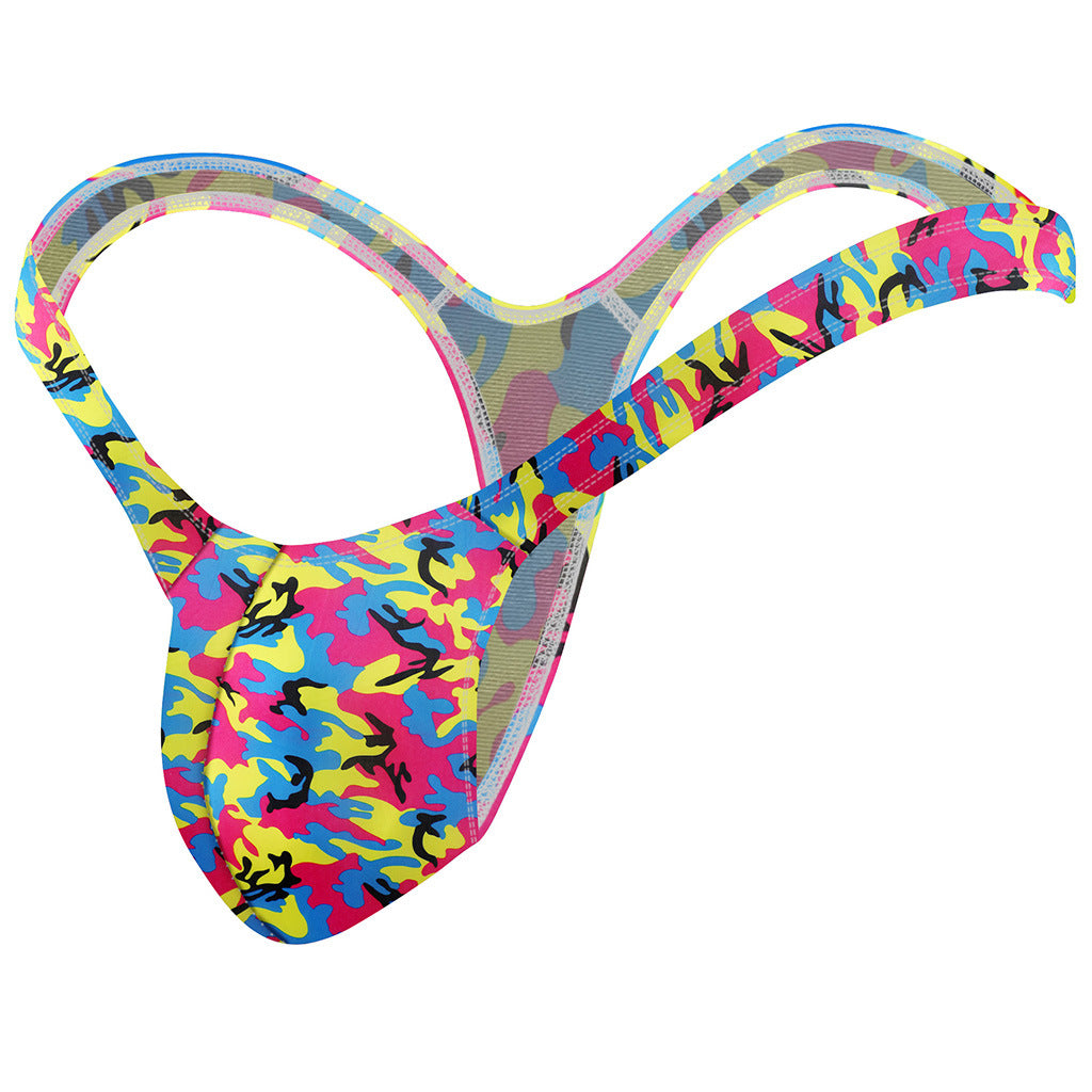 Herren T-Back Badebriefs – Farbige Swimwear mit Modernem Print