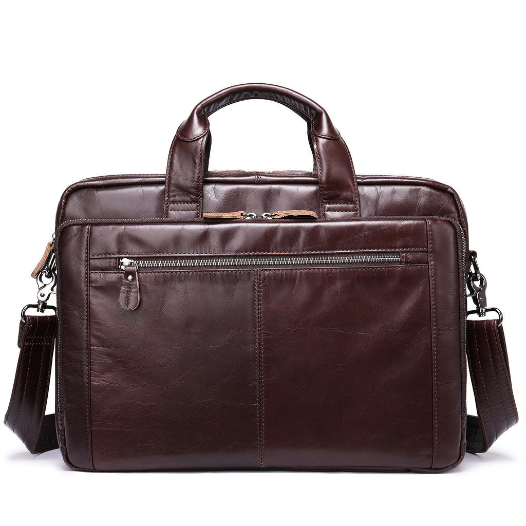 Men's Genuine Leather Briefcase Premium – Handbag Business Laptop Bag