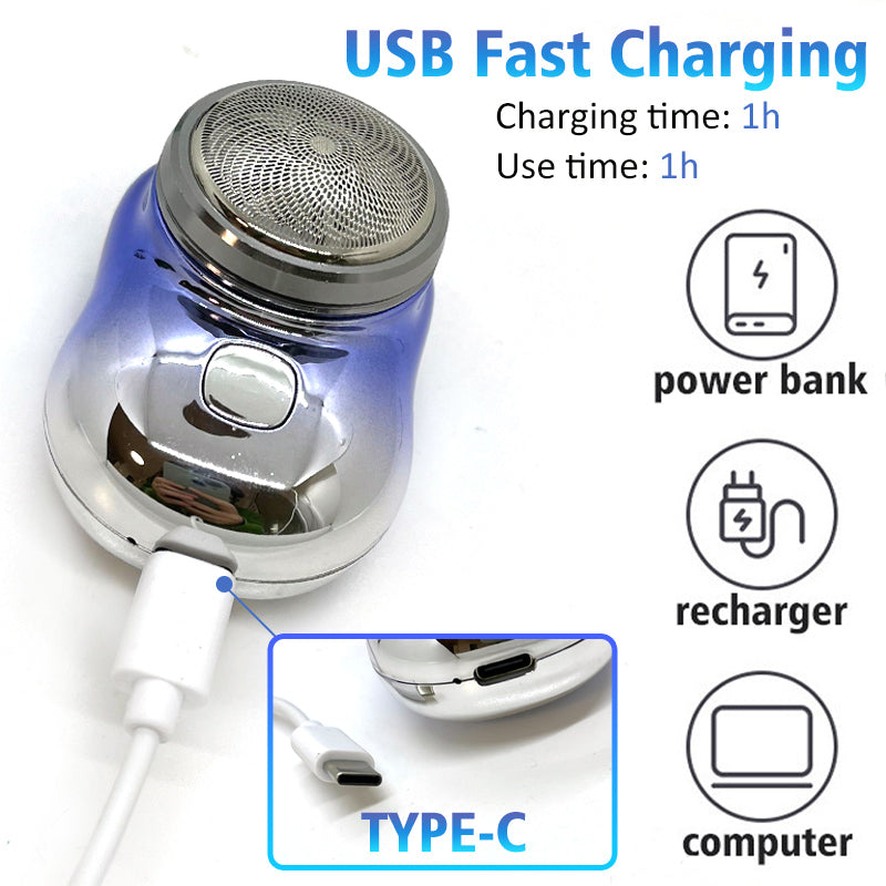 Mini USB Elektrorasierer für Herren | Tragbarer Nass & Trocken Rasierer Kabellos