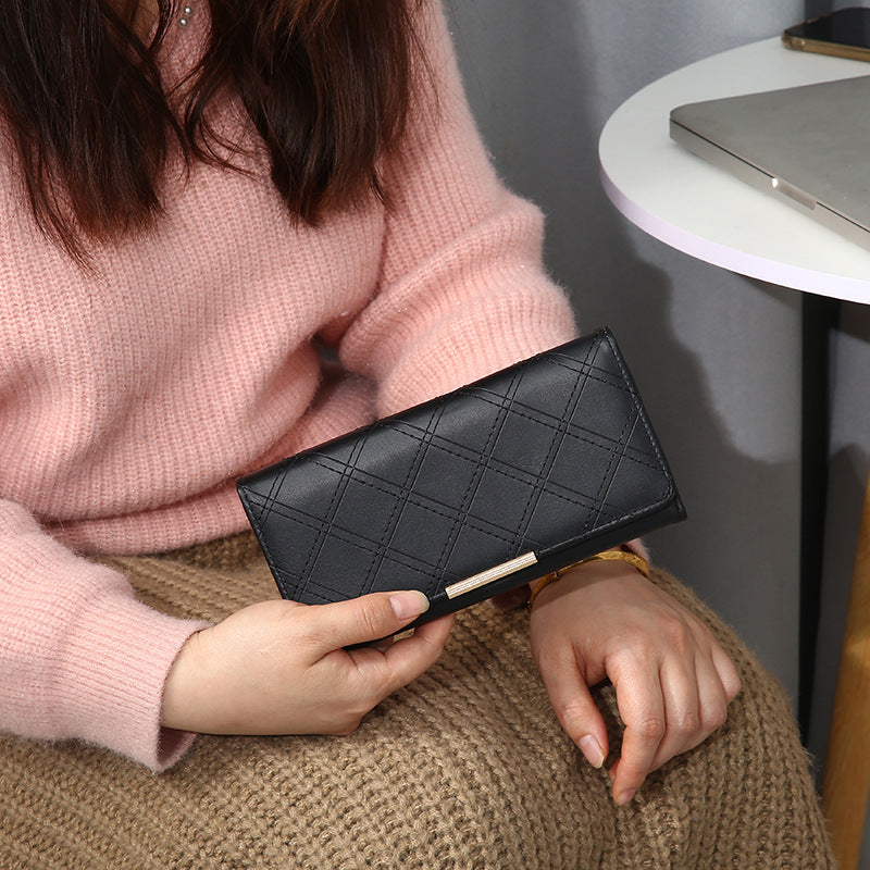 Women's Clutch Wallet Large Diamond Embroidery Elegant Fashion