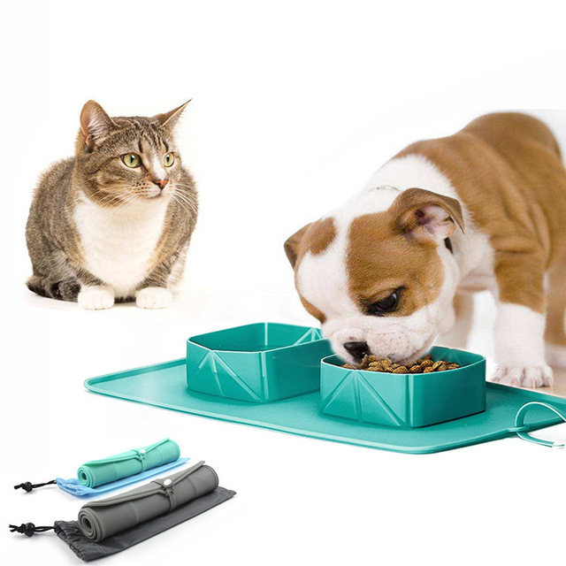 Foldable Dog Bowl | Silicone Travel Food Bowl Cat Dog