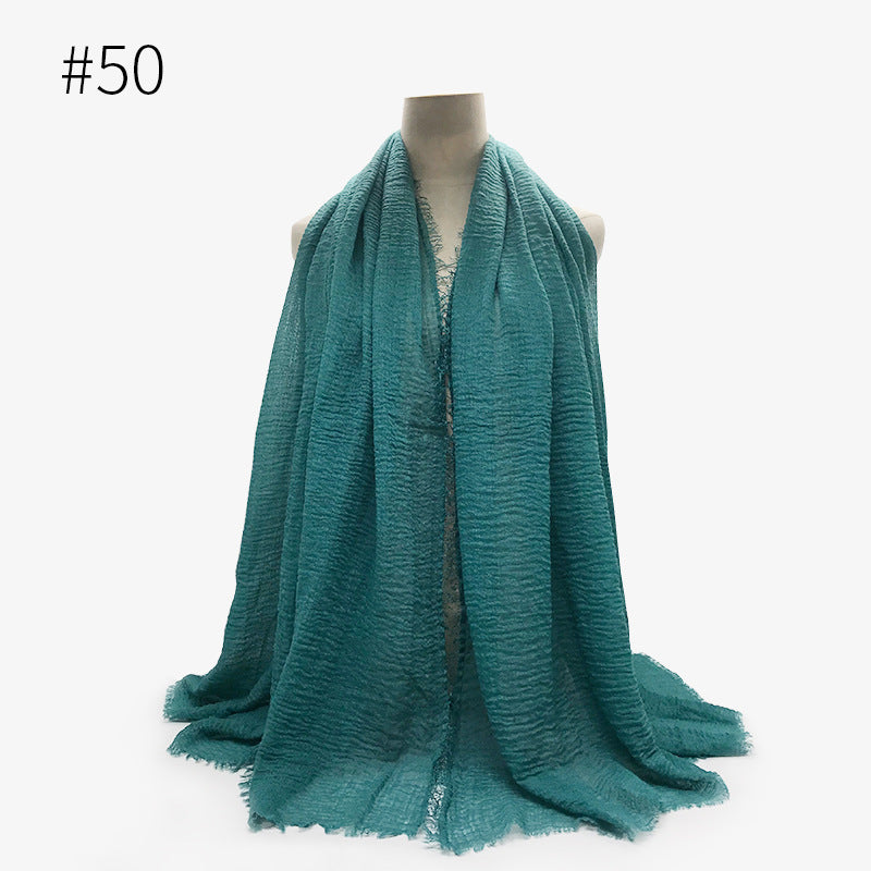 Damen Baumwoll Pashmina Schal | Weicher Fransen Hijab Stola