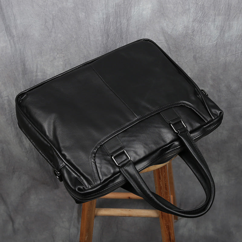Men's Leather Casual Briefcase – Portable Business Laptop Bag