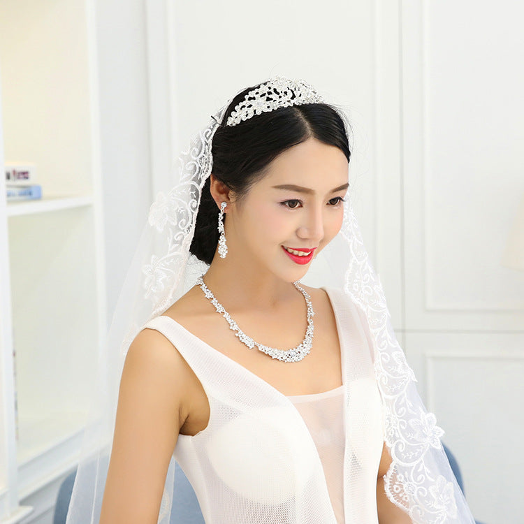 Luxuriöses Brautschmuck Set mit Kristallanhänger – Halskette & Ohrringe für Hochzeit
