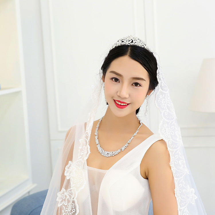 Luxuriöses Brautschmuck Set mit Kristallanhänger – Halskette & Ohrringe für Hochzeit