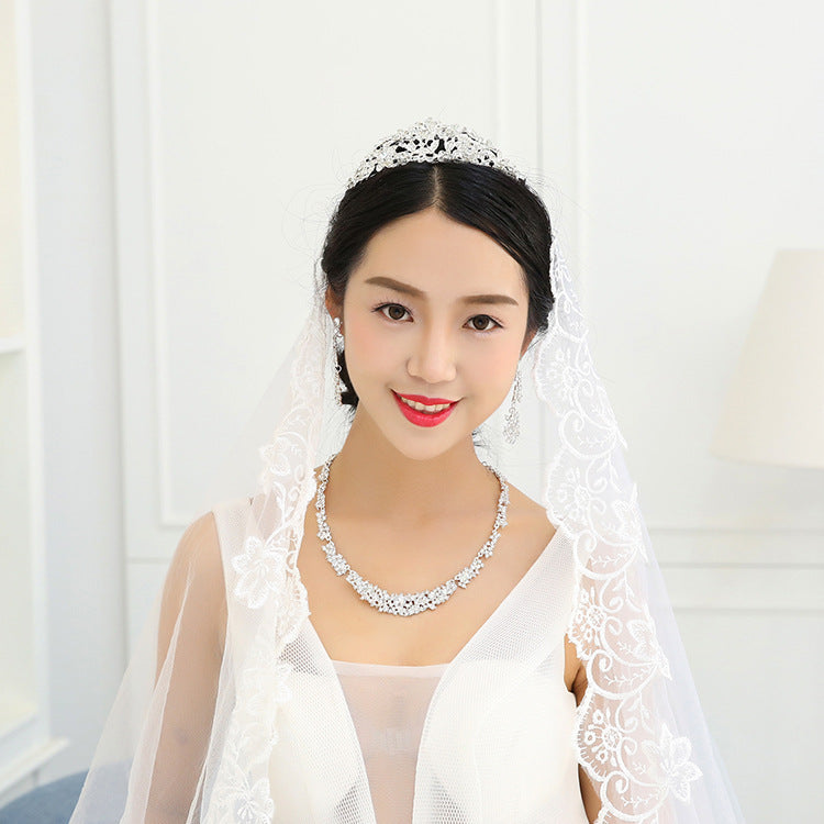 Luxuriöses Brautschmuck Set mit Kristallanhänger – Halskette & Ohrringe für Hochzeit