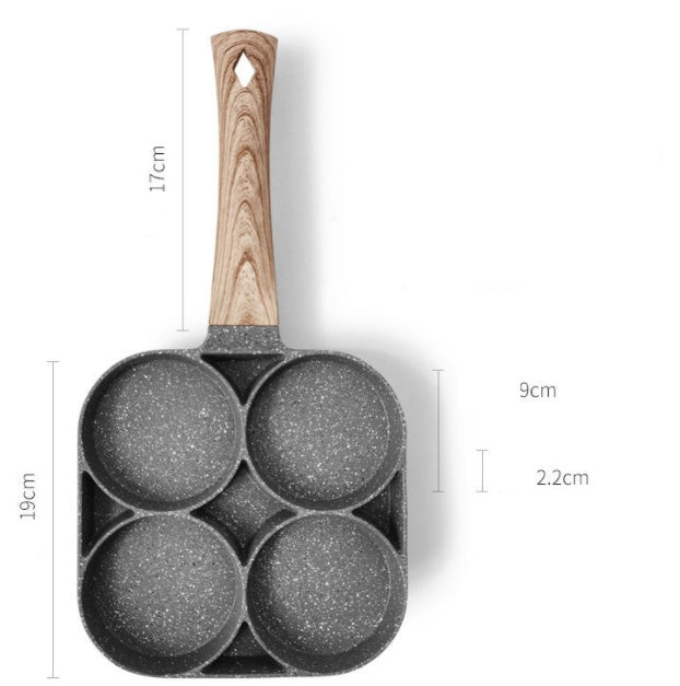 4-Section Nonstick Breakfast Pan – Egg Burger Pancake Pan