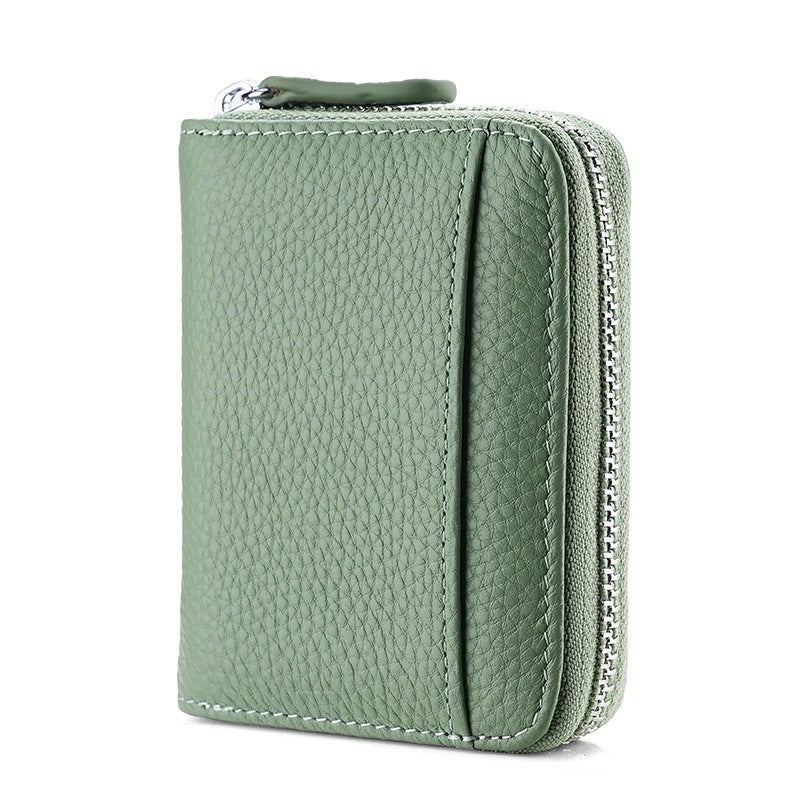 RFID Leather Card Holder - Small Wallet with Coin Pocket Unisex