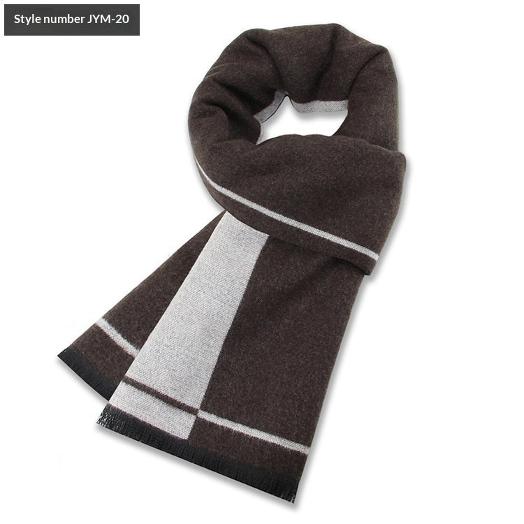Men's Scarf Plaid Warm Wool Blend Winter Thick Elegant
