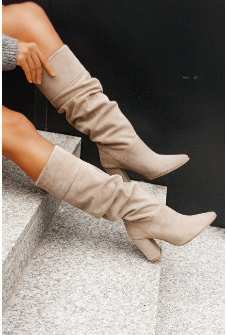 Women's Suede Over-the-Knee Boots – Elegant High Heel Boots