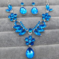 Elegant Bridal Jewelry Set with Zirconia – Necklace & Earrings in Teardrop Design