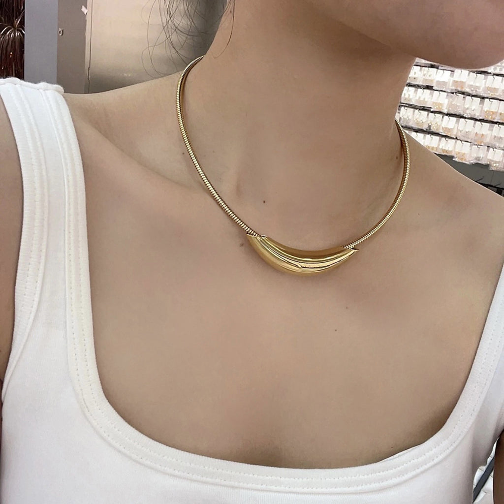 Titanium Steel Collar Necklace – Modern Women's Jewelry Elegant & Robust