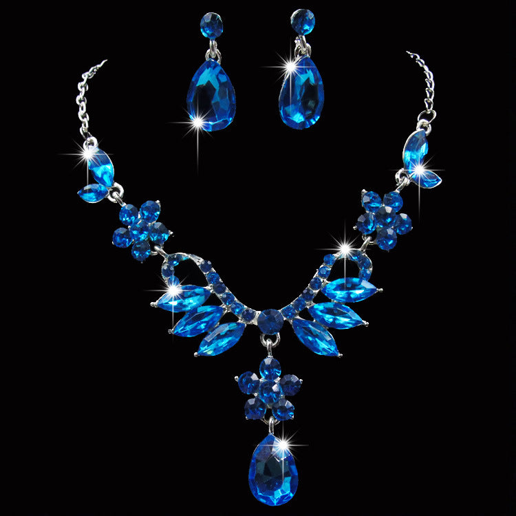Elegant Bridal Jewelry Set with Zirconia – Necklace & Earrings in Teardrop Design