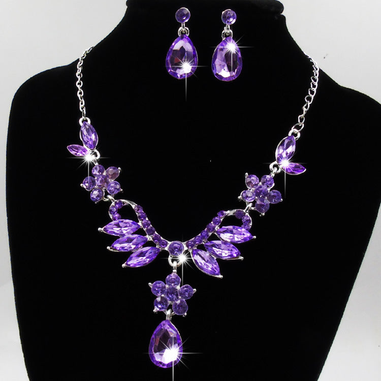 Elegant Bridal Jewelry Set with Zirconia – Necklace & Earrings in Teardrop Design