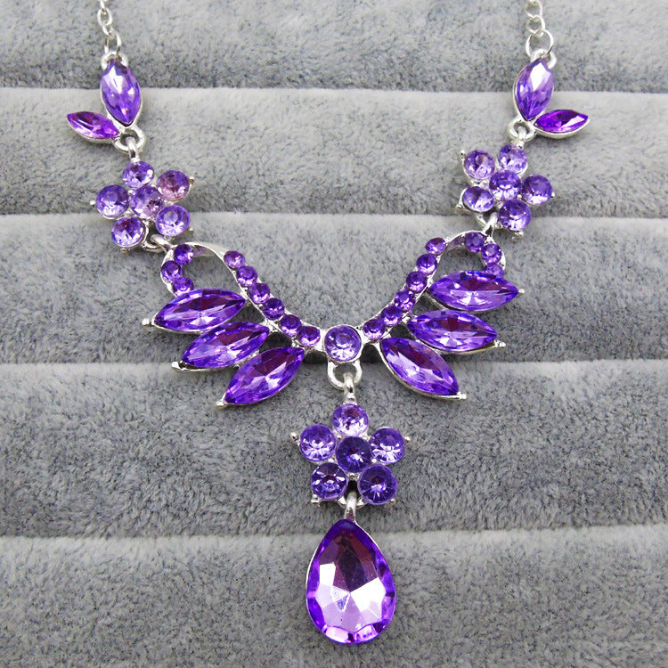 Elegant Bridal Jewelry Set with Zirconia – Necklace & Earrings in Teardrop Design