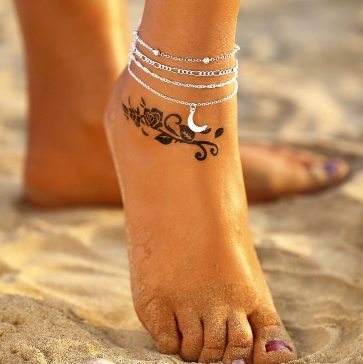 Elegant Moon Anklet – Women's Ankle Bracelet with Celestial Design