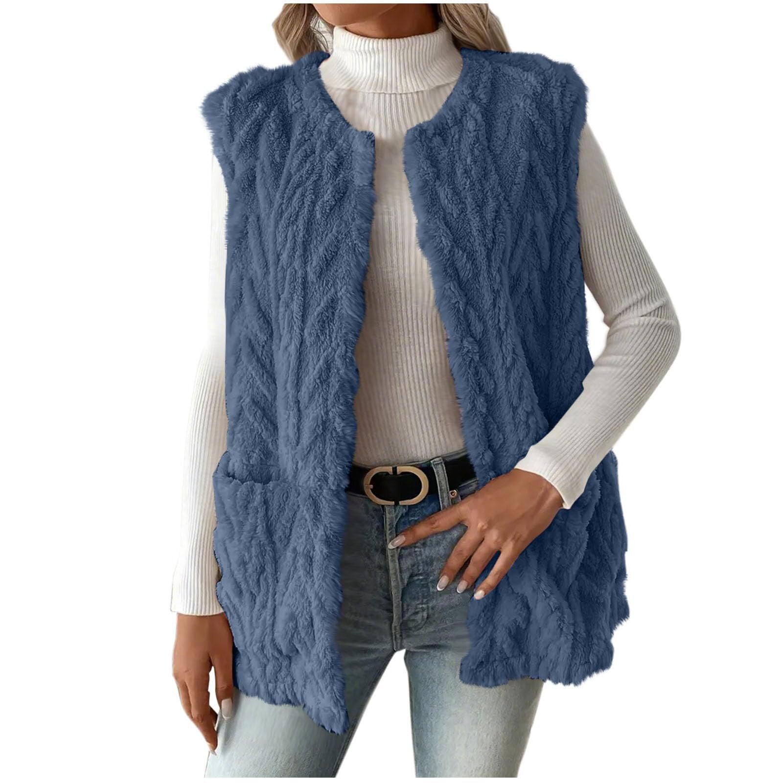 Women's Reversible Fleece Vest – Wearable on Both Sides, Warm & Casual