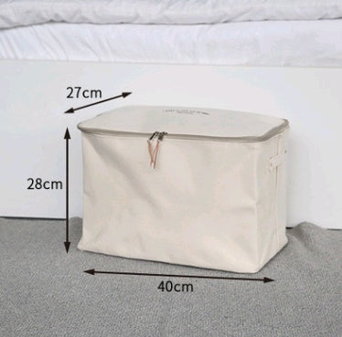 Canvas Storage Box Lid Zipper Clothes Organizer