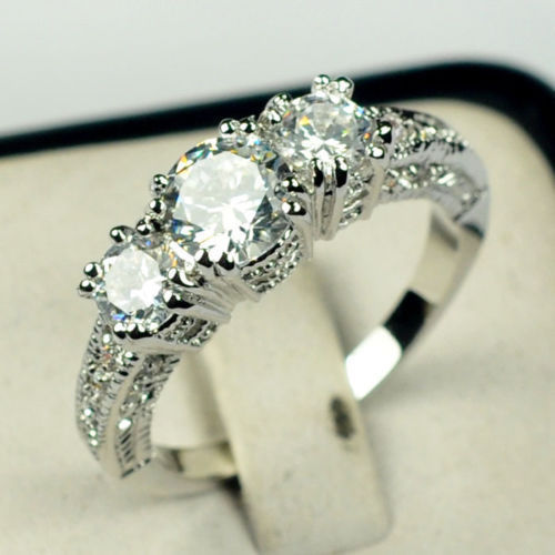 Eleganter Verlobungsring mit Zirkon – Europäisch-Amerikanischer Stil
