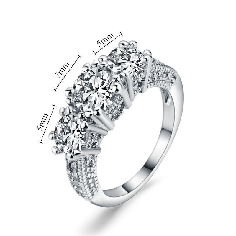 Eleganter Verlobungsring mit Zirkon – Europäisch-Amerikanischer Stil