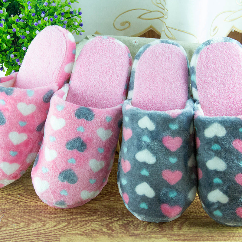 Five. The new cashmere love heart cotton slippers, indoor slippers 4.5 yuan Cixi cotton slipper factory wholesale
