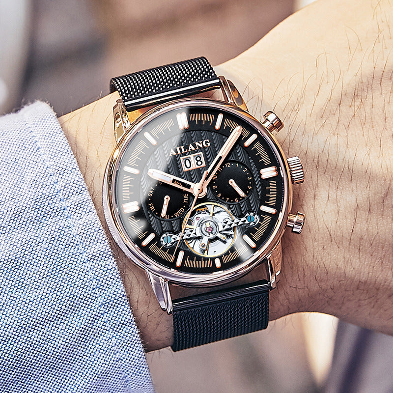 Men's Tourbillon Automatic Watch | Luxury Multifunction Mechanical