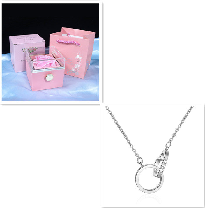 Elegant Double Ring Necklace with Zircon – Symbol of Eternal Love