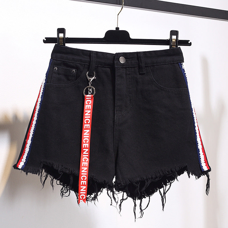 Plus Size High Waist Jeansshorts | Lockere Wide Leg Hotpants