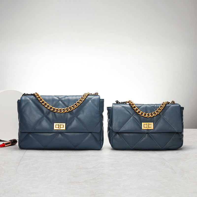 Lambskin Women's Bag Chain Shoulder Bag Rhombus Elegant