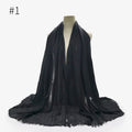 Women's Cotton Pashmina Scarf | Soft Fringe Hijab Stole