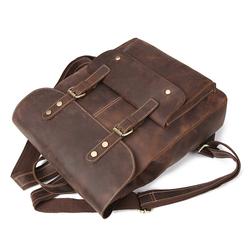 Men's Leather Vintage Backpack | Crazy Horse Laptop Backpack