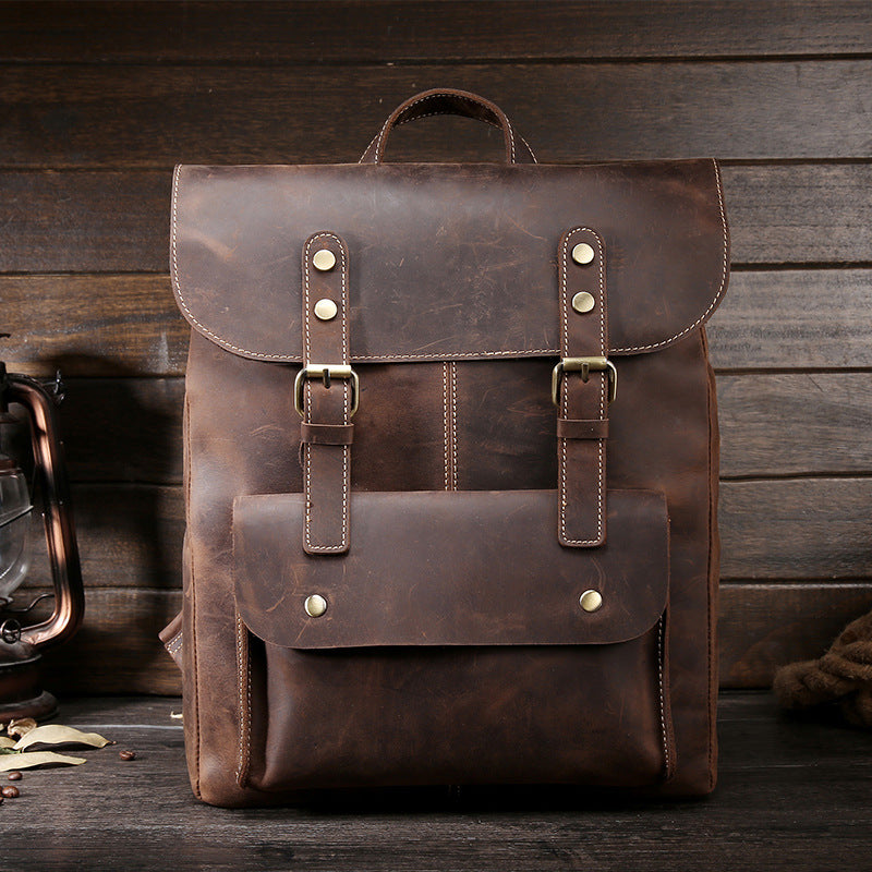 Men's Leather Vintage Backpack | Crazy Horse Laptop Backpack