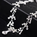 Elegant Teardrop Zirconia Bridal Jewelry Set in Korean Design – Necklace & Earrings