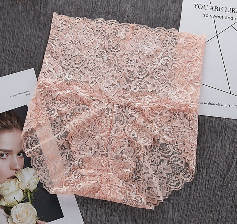 Women's High-Waist Lace Briefs | Seamless Comfort Underwear