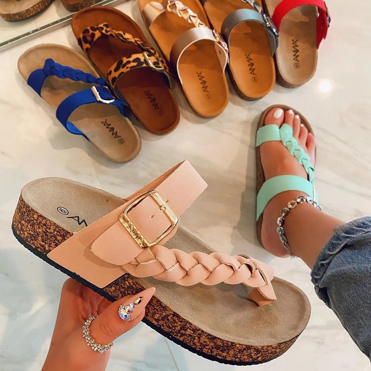 Women's Cork Flip-Flops | Summer Sandals Comfortable Lightweight