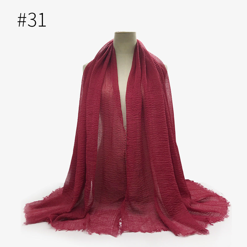 Damen Baumwoll Pashmina Schal | Weicher Fransen Hijab Stola