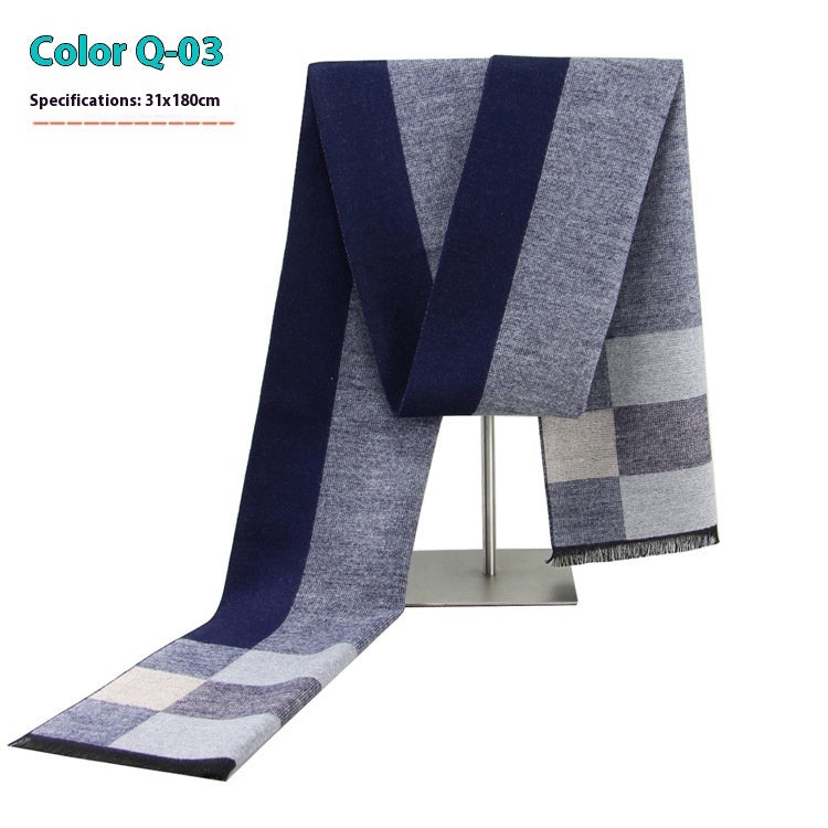 Men's Business Scarf striped soft warm elegant winter