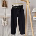 Women's Cropped Dad Jeans for Petite – Figure-Hugging Straight Leg Trousers