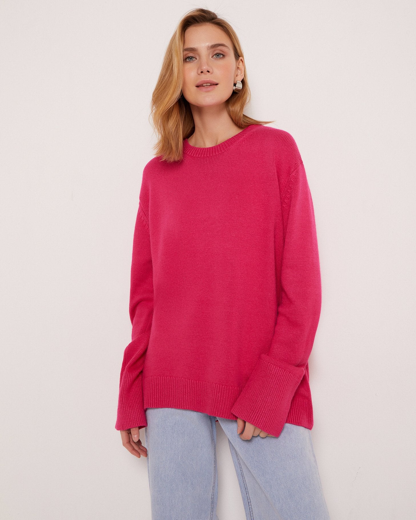 Versatile Women's Knitted Jumper – Loose Basic Pullover for Every Look