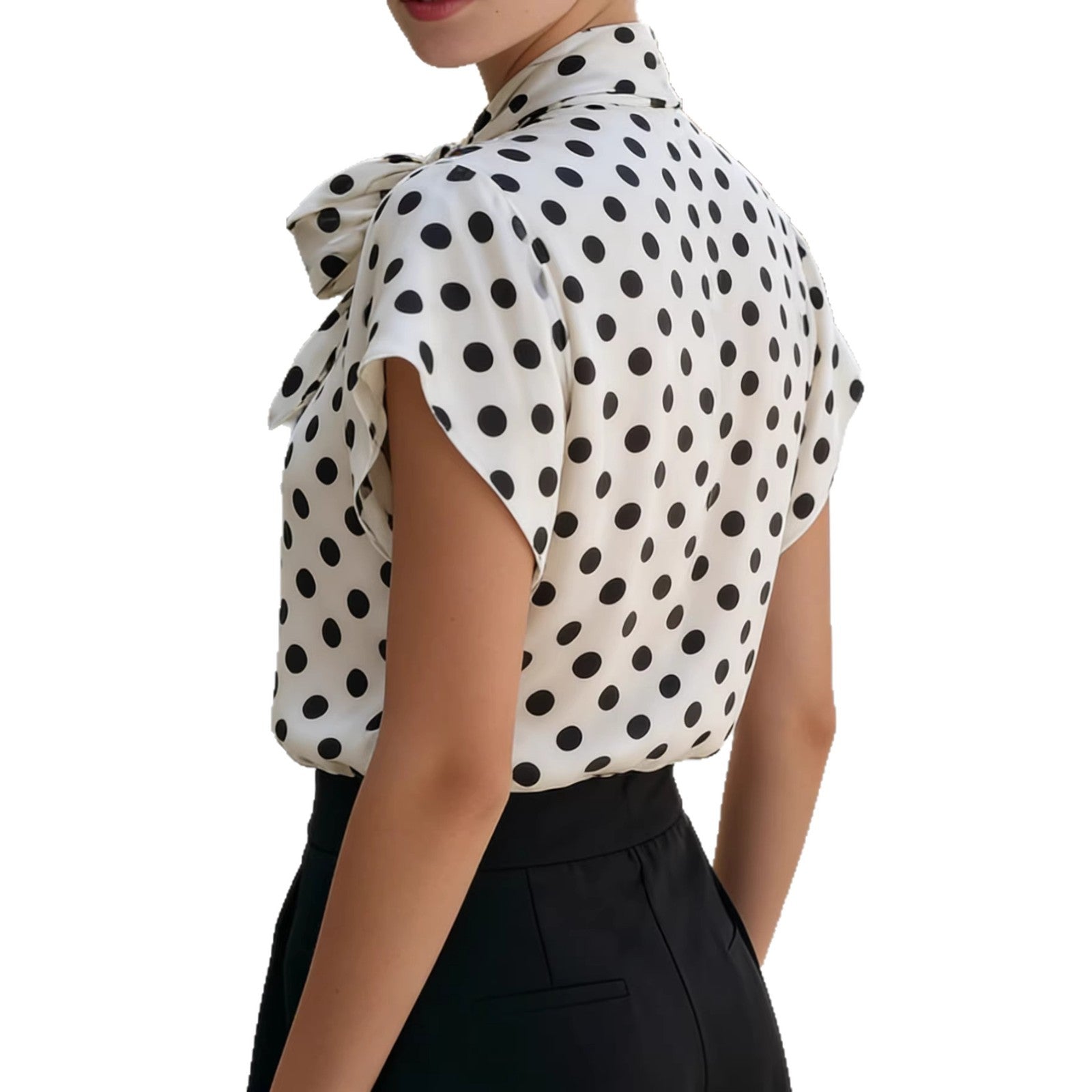 Elegant Women's Blouse with Bow Collar – Business & Timeless Style
