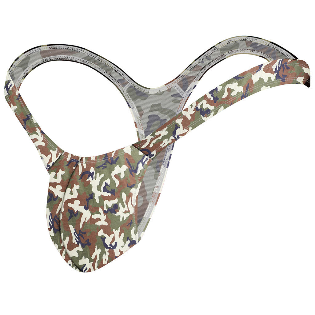 Men's T-Back Swim Briefs – Colorful Swimwear with Modern Print