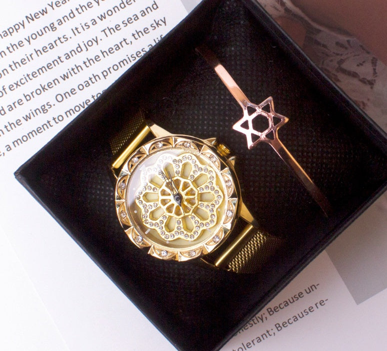 Women's Rotating Dial Watch | Elegant Quartz Fashion Watch
