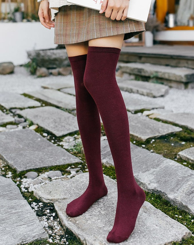 Women's Knee-High Cotton Socks | Korean Style Winter Socks