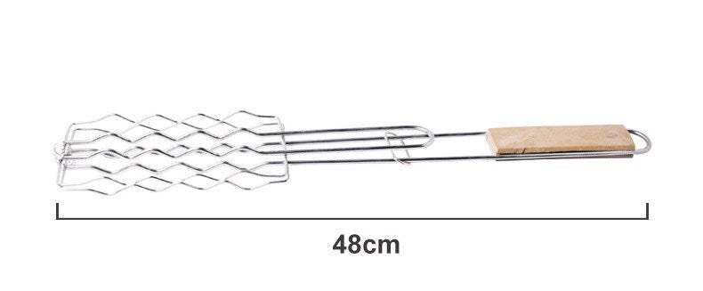 BBQ Grillzange mit Holzgriff – Premium Grillclip für Fleisch & Gemüse