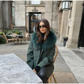 Elegante Damen Fliegerjacke mit Fellbesatz – Vintage Stil
